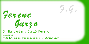 ferenc gurzo business card
