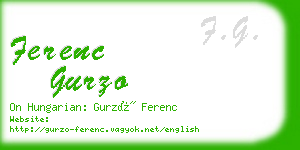 ferenc gurzo business card